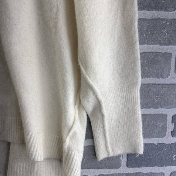 Free People | Mock Turtleneck Double Collar Cream Sweater Size Small - Picture 3 of 9